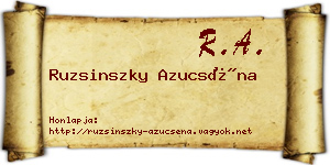 Ruzsinszky Azucséna névjegykártya